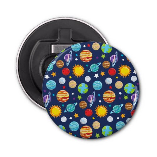 Space Pattern Planets Stars Cosmos Galaxy Bottle Opener
