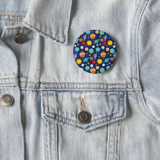 Space Pattern, Planets, Stars, Cosmos, Galaxy Button (In Situ)