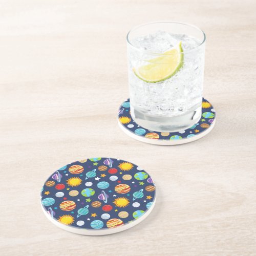 Space Pattern Planets Stars Cosmos Galaxy Coaster