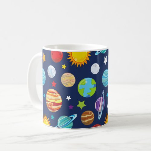 Space Pattern Planets Stars Cosmos Galaxy Coffee Mug