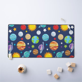 Space Pattern, Planets, Stars, Cosmos, Galaxy Desk Mat