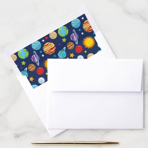 Space Pattern Planets Stars Cosmos Galaxy Envelope Liner