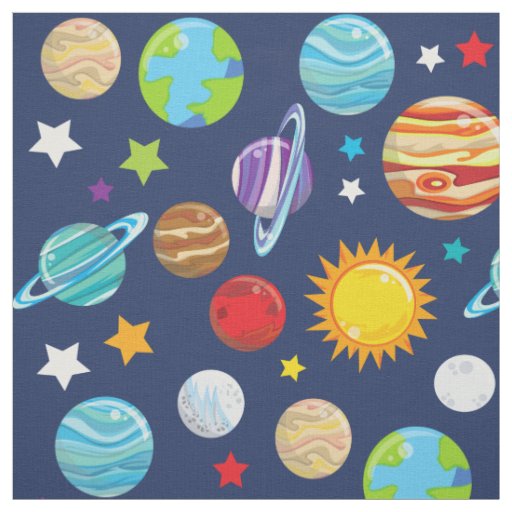 Space Pattern, Planets, Stars, Cosmos, Galaxy Fabric