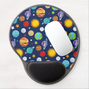 Space Pattern, Planets, Stars, Cosmos, Galaxy Gel Mouse Pad