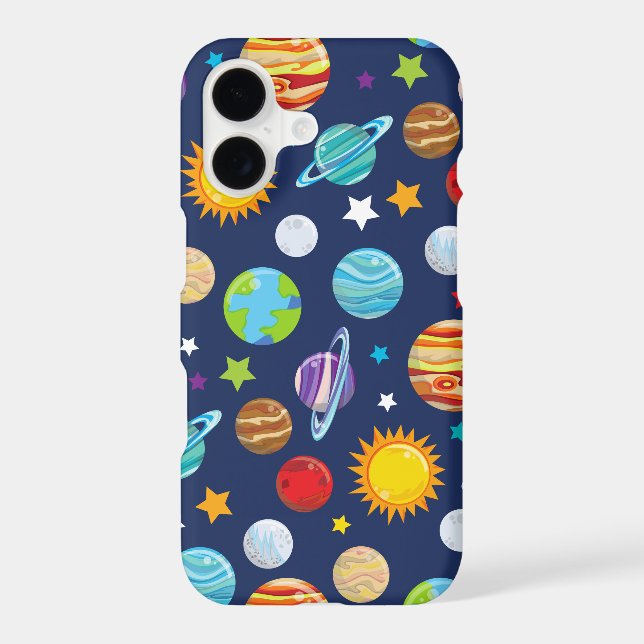 Space Pattern, Planets, Stars, Cosmos, Galaxy Iphone Case (Back)