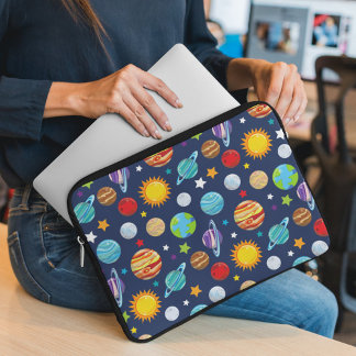 Space Pattern, Planets, Stars, Cosmos, Galaxy Laptop Sleeve