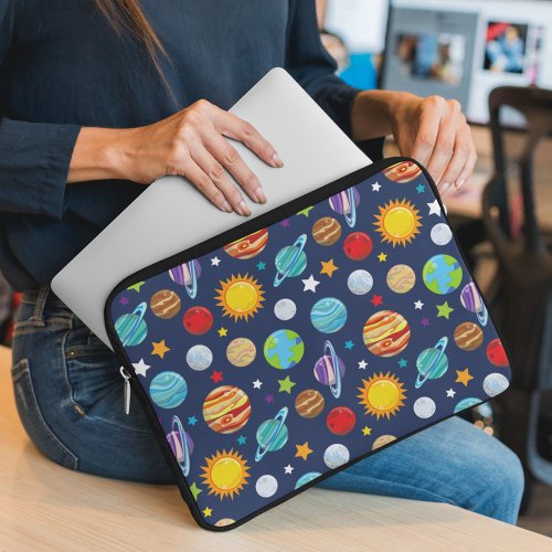 Space Pattern Planets Stars Cosmos Galaxy Laptop Sleeve