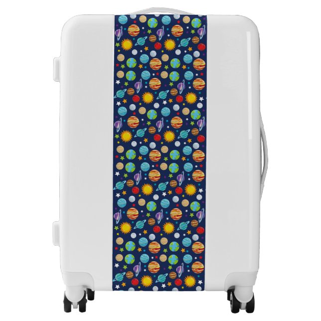 Space Pattern, Planets, Stars, Cosmos, Galaxy Luggage (Front)