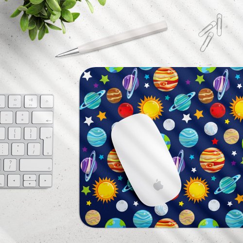 Space Pattern Planets Stars Cosmos Galaxy Mouse Pad