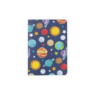 Space Pattern, Planets, Stars, Cosmos, Galaxy Passport Holder