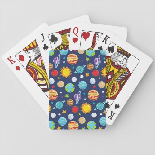 Space Pattern Planets Stars Cosmos Galaxy Poker Cards