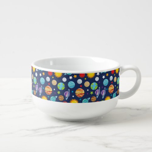 Space Pattern Planets Stars Cosmos Galaxy Soup Mug