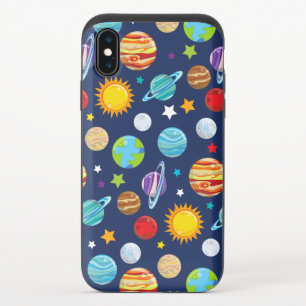 Space Pattern, Planets, Stars, Cosmos, Galaxy iPhone X Slider Case