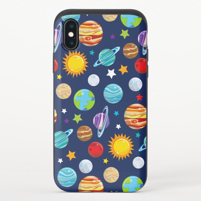 Space Pattern, Planets, Stars, Cosmos, Galaxy Uncommon iPhone Case (Back)
