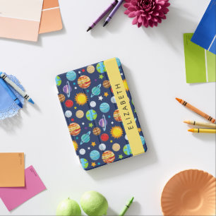 Space Pattern, Planets, Stars, Cosmos, Your Name iPad Mini Cover