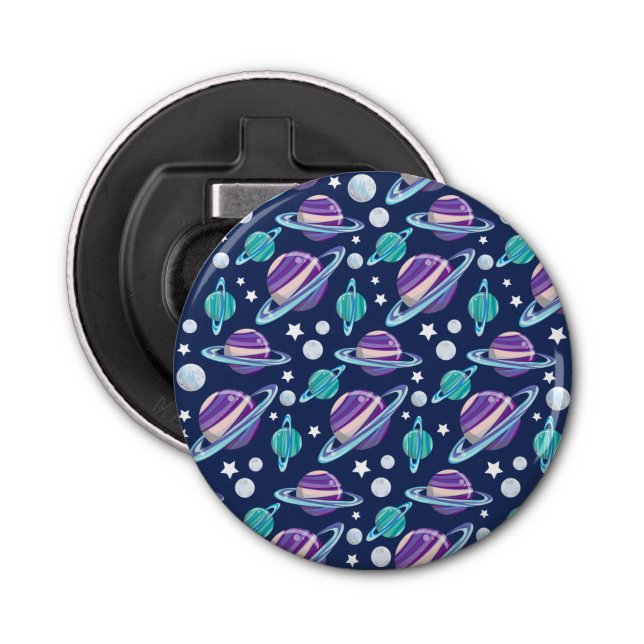 Space Pattern, Planets, Stars, Galaxy, Cosmos Bottle Opener (Front)