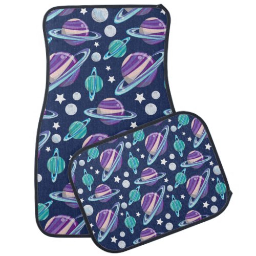 Space Pattern Planets Stars Galaxy Cosmos Car Floor Mat