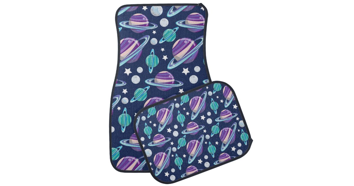 Space Pattern, Planets, Stars, Galaxy, Cosmos Car Floor Mat | Zazzle