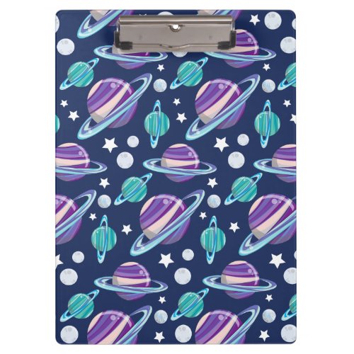 Space Pattern Planets Stars Galaxy Cosmos Clipboard