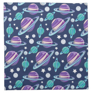 Space Pattern, Planets, Stars, Galaxy, Cosmos Cloth Napkin