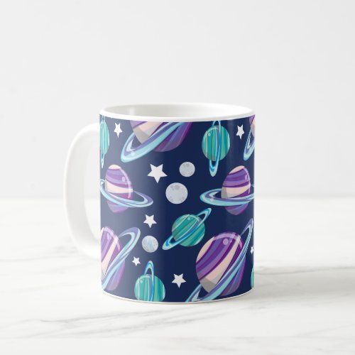 Space Pattern Planets Stars Galaxy Cosmos Coffee Mug