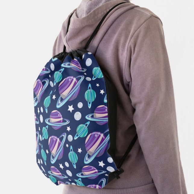 Space Pattern, Planets, Stars, Galaxy, Cosmos Drawstring Bag (Insitu)