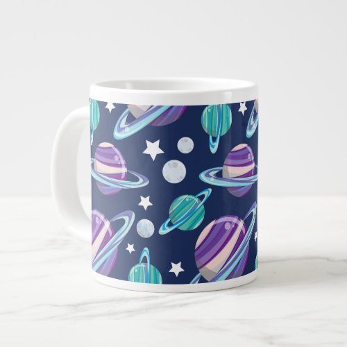 Space Pattern Planets Stars Galaxy Cosmos Giant Coffee Mug