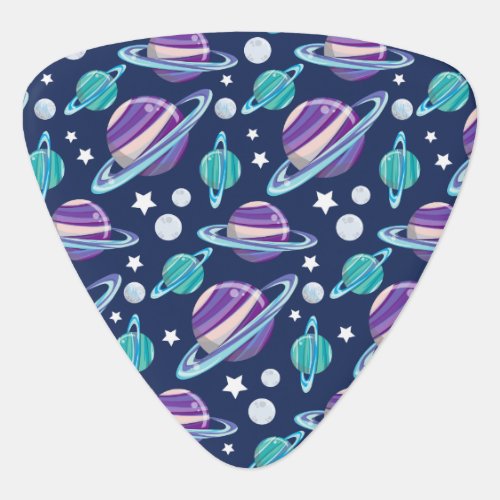 Space Pattern Planets Stars Galaxy Cosmos Guitar Pick