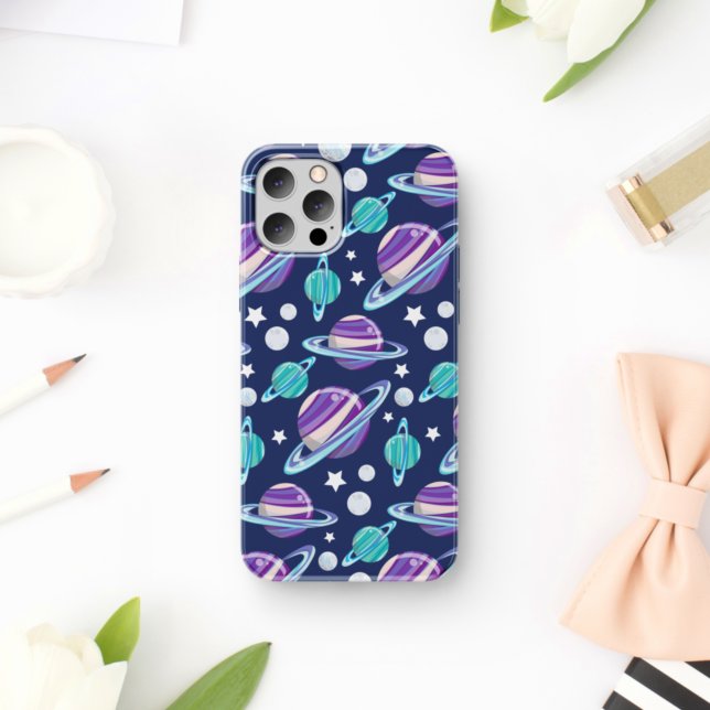 Space Pattern, Planets, Stars, Galaxy, Cosmos iPhone Case (Creator Uploaded)