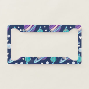 Space Pattern, Planets, Stars, Galaxy, Cosmos License Plate Frame