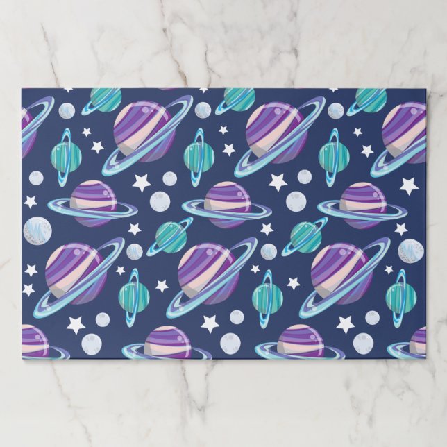Space Pattern, Planets, Stars, Galaxy, Cosmos Paper Pad (Front)