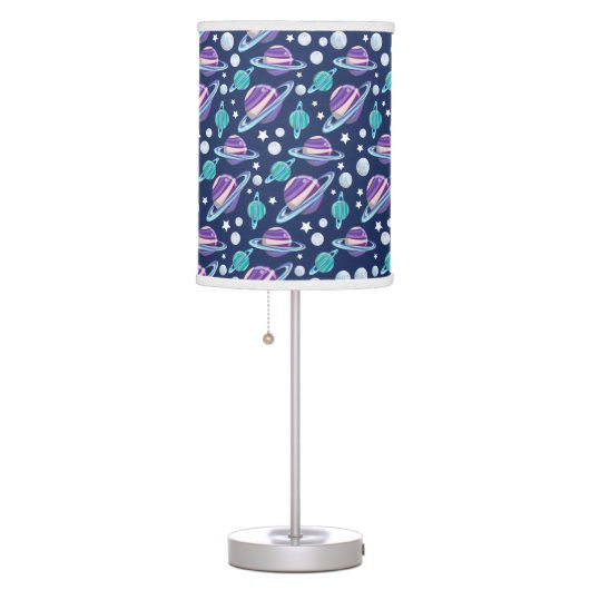Space Pattern, Planets, Stars, Galaxy, Cosmos Table Lamp (Right)