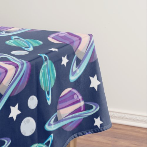 Space Pattern Planets Stars Galaxy Cosmos Tablecloth