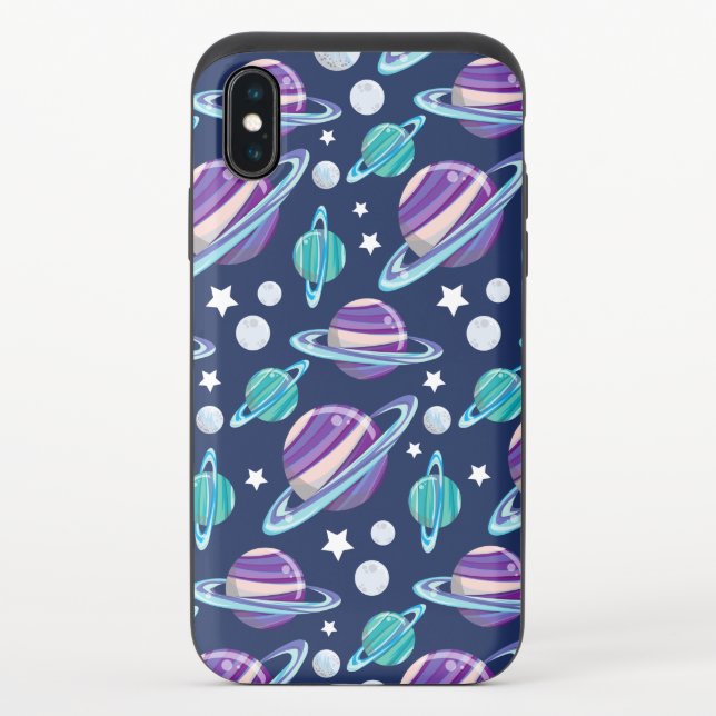 Space Pattern, Planets, Stars, Galaxy, Cosmos Uncommon iPhone Case (Back)