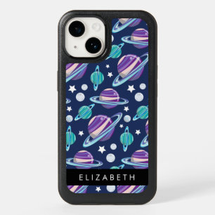 Space Pattern, Planets, Stars, Galaxy, Your Name OtterBox iPhone 14 Case