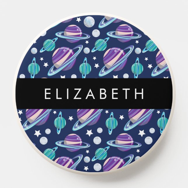 Space Pattern, Planets, Stars, Galaxy, Your Name PopSocket (Popsocket)