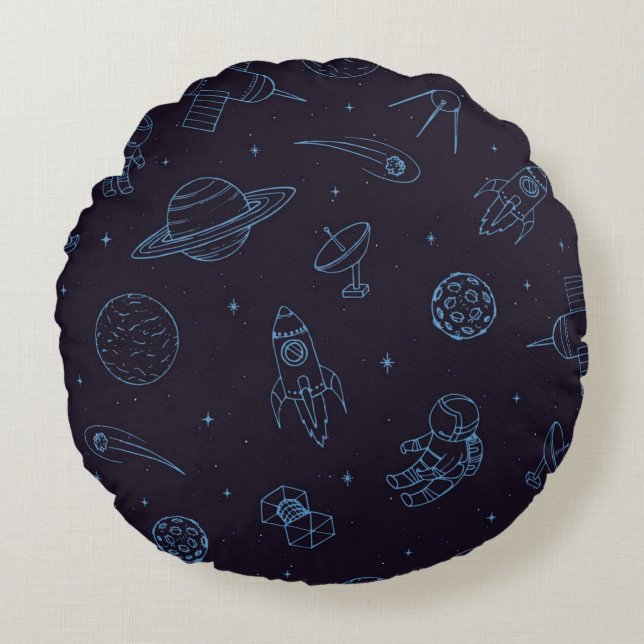 Space pattern round pillow (Front)