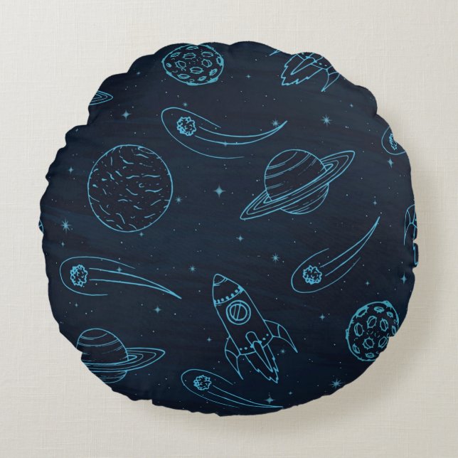 Space pattern round pillow (Front)