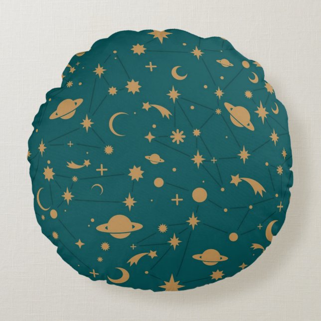 Space pattern round pillow (Front)