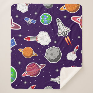 Space pattern sherpa blanket