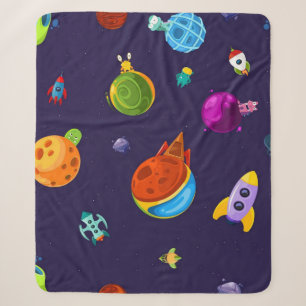 Space pattern sherpa blanket