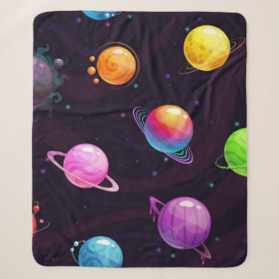 Space pattern sherpa blanket
