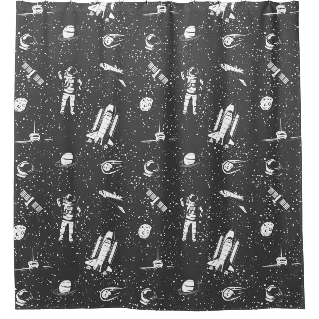 Space Pattern Shower Curtain (Front)