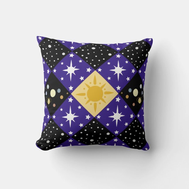 Space Pattern Throw Pillow (Front)