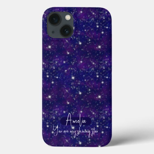 Space pattern with shining stars iPhone 13 case