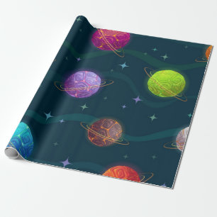 Space pattern wrapping paper