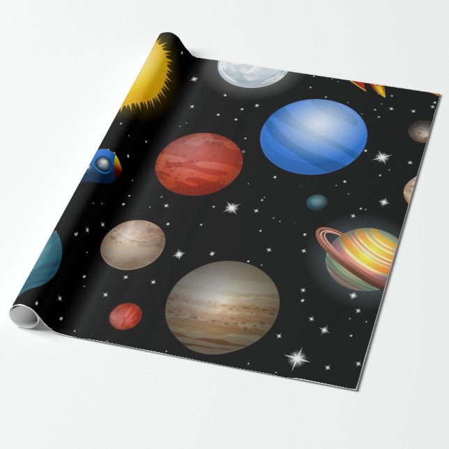 Space pattern wrapping paper (Unrolled)
