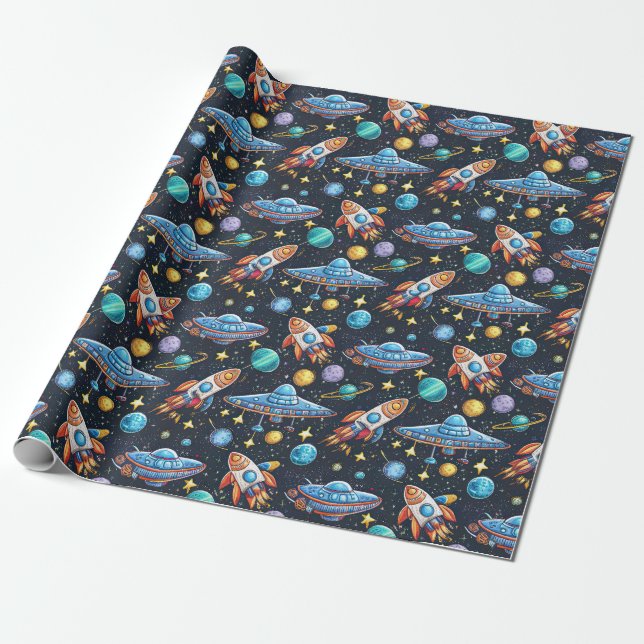 Space Pattern Wrapping Paper (Unrolled)