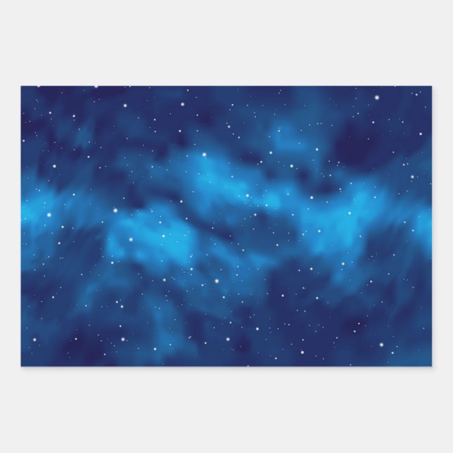 Space pattern wrapping paper sheets (Front)