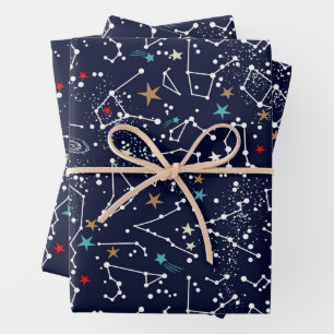 Space Pattern Wrapping Paper Sheets